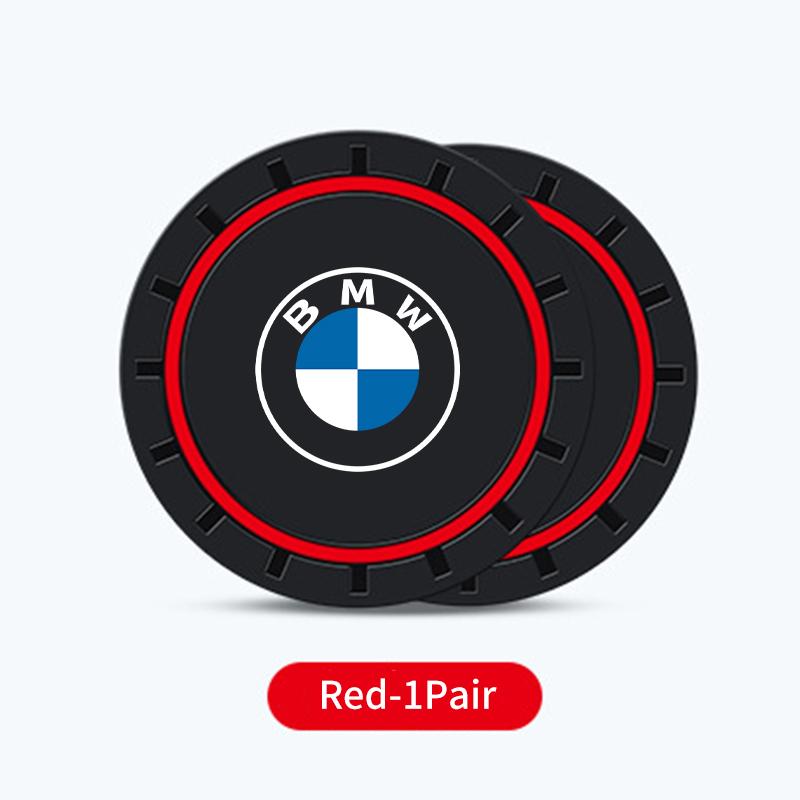 For BMW 1 W E82 2Pcs Car Coaster Silicone Mat Water Cup Holder Anti-Slip Pad For BMW X3 X5 M5 M3 E46 E90 E60 F10 E39 F30 E36 G30 E87 E70