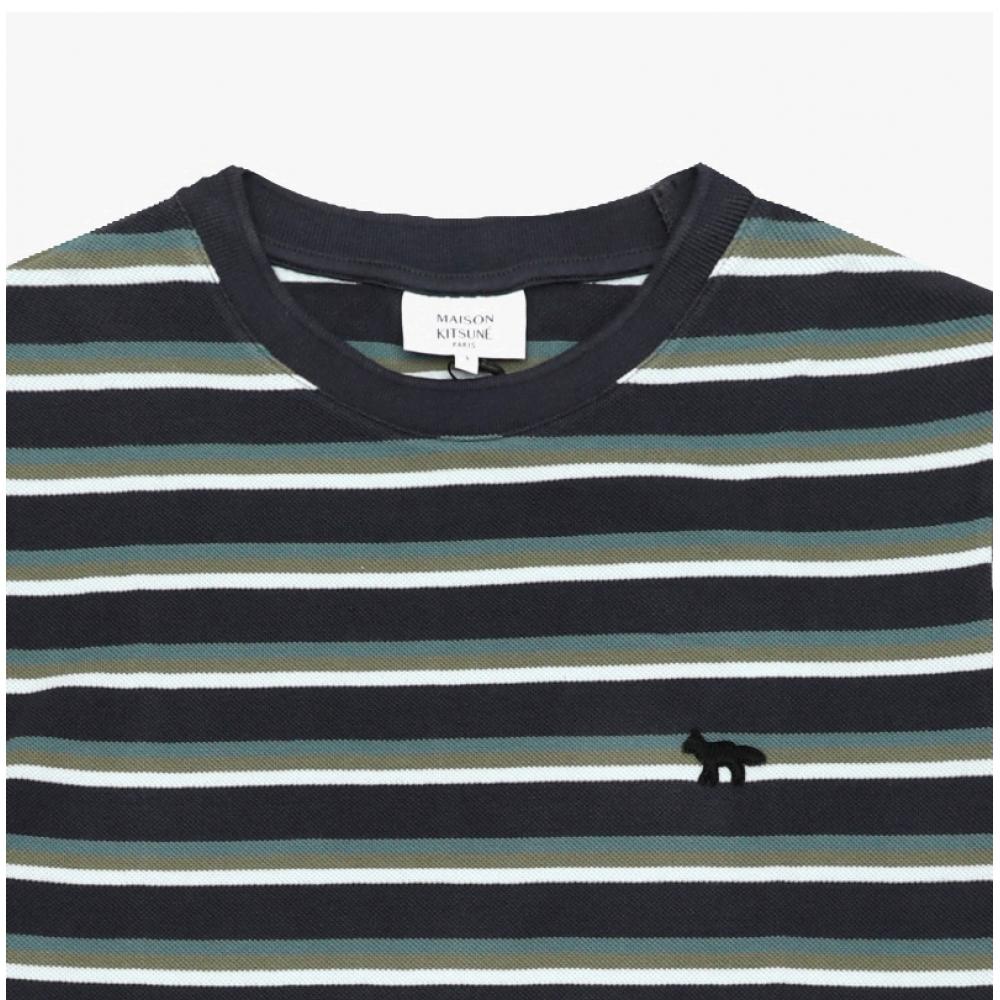 MaiSon KiTSun  Профиль Лиса Патч МульТи Полоска Мужская Футболка Om00103kj7010