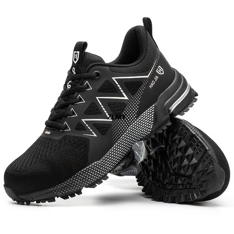 Модная защитная обувь для мужчин, кроссовки со стальным носком, устойчивые к проколам, дышащие рабочие защитные ботинки, удобная рабочая обувь для мужчин, мужские защитные ботинки