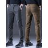 Мужские эластичные зауженные брюки в стиле business casual, весенние и осенние, простые в уходе, для commuters, универсальные простые длинные брюки
