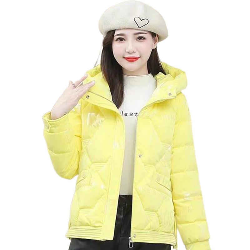 Женская осенне-зимняя куртка большого размера, короткая, стеганая и утолщенная, теплая, с капюшоном, яркая, повседневная верхняя одежда