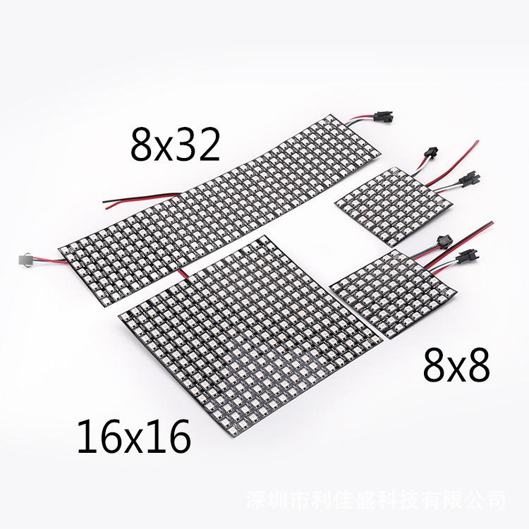 WS2812 Светодиодная матрица RGB Dream Color, Гибкий дисплей, Программируемый источник точечного света DC5V, Полноцветный.