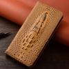 Genuine Leather Flip Cover for Samsung A90 5G, Galaxy C9 Pro, C7, C5 Pro - Crocodile Pattern Protective Case