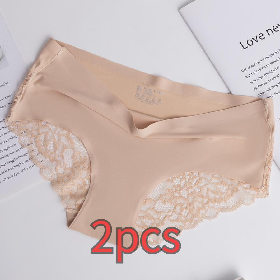 2 шт. Кружевной пояс Бесшовные Без косточек Кружевные Хлопковые Дышащие Сексуальные Милые Большого размера Девушки Трусики-треугольники