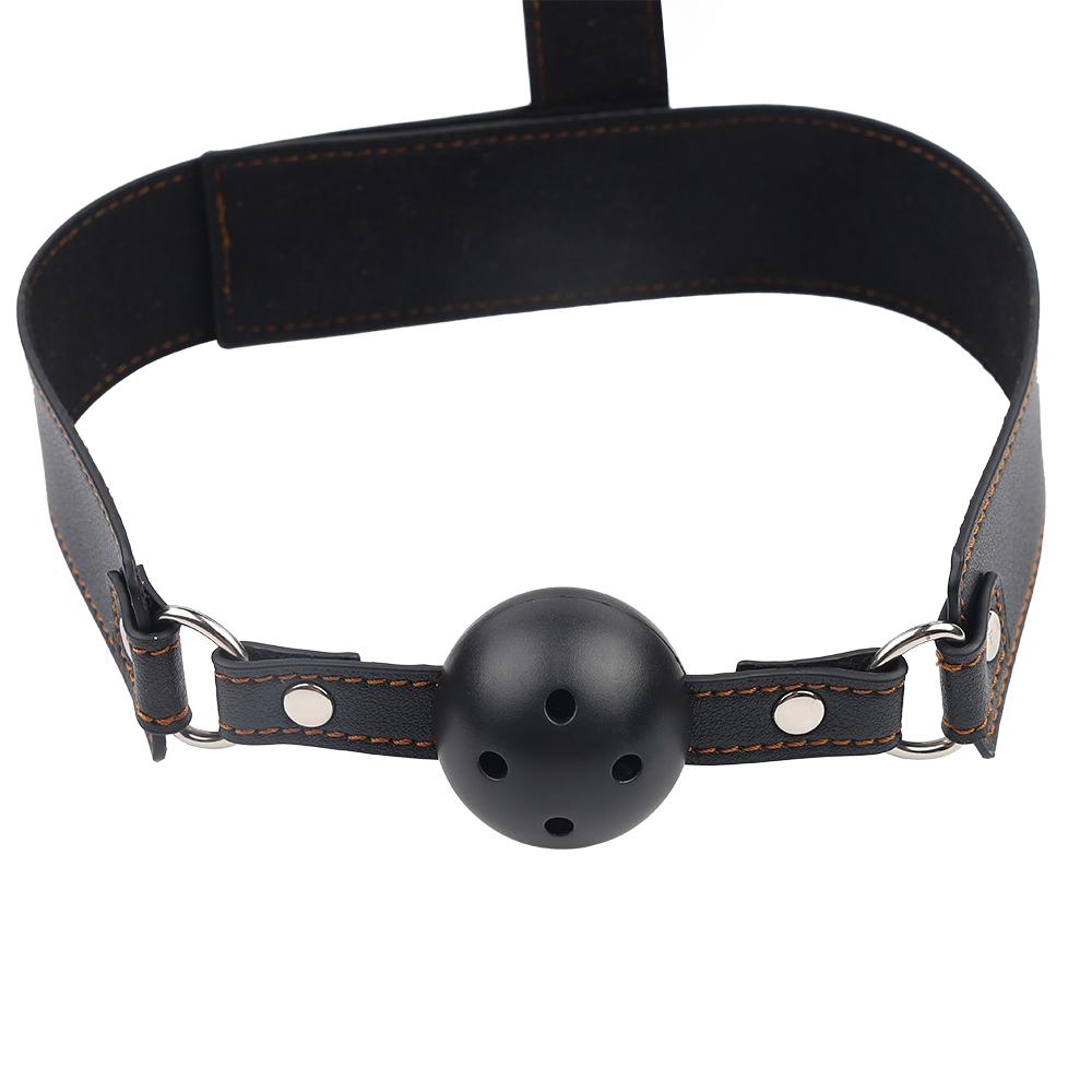 Leather BDSM Anal Hook Set with Metal Hook Restraint Belt Mouth Plug Handcuffs Adult Sex Toys for Position Assistance