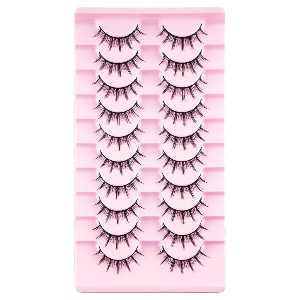 Dense Black False Eyelashes - Natural, Full Strip for Cosplay/Comic, Ideal for Beginners and Cross-Border Styles.