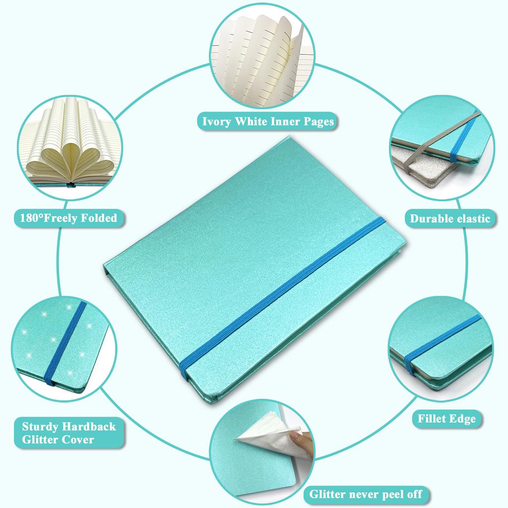 Fashion Glitter Cover Notebook A5 Glitter Notebooks Smooth Writing Paper for Gifts