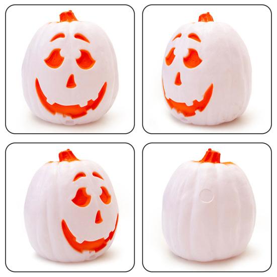 Хэллоуин Тыквенный Фонарь Жуткий Светодиодный Светящийся Изогнутый Тыквенный Светильник со Звуком для Вечеринок "Конфеты или жизнь" Внутренний Наружный Декор для Стола