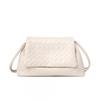 Womens Woven Shoulder Bag Soft Leather-Lined Large Capacity Cloud Shape Tote Daily Commute
