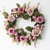35cm Flower Rose Merry Christmas Garland Wreath Home Party Door Hanging Decor
