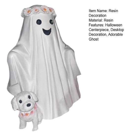 Статуя Собаки-Призрака Хэллоуин Фигурка Призрака и Собаки Смола