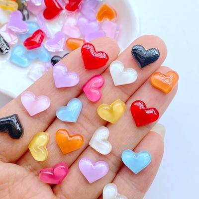 50 шт. Новые милые мини 8*9 мм яркие сердечки плоская задняя часть смола скрапбукинг DIY ювелирные изделия ремесло украшения аксессуары
