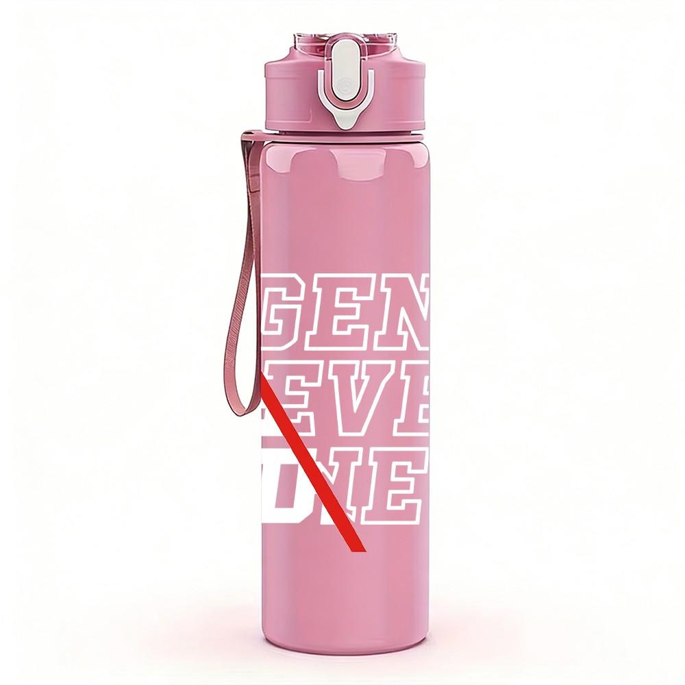 1PC Simple Red Ski Pole Line Art 750ml Color Plastic Sports Water Bottle Leakproof Flip Straw Lid Suitable for Sports Office Home Use