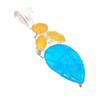 Neon Blue Apatite, Sapphire Gemstone 925 Sterling Silver Jewelry Pendant 2.48" AH-5163