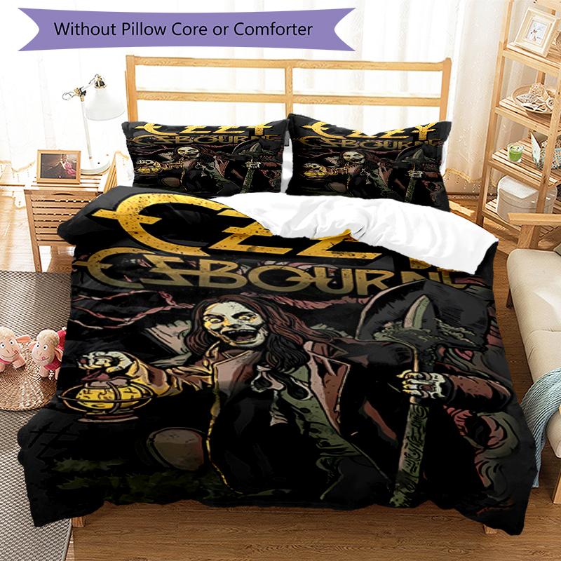 3pcs Ozzy Madman pattern bedding set duvet cover set includes duvet cover &pillowcases, perfect all season bedroom decoration & gift