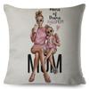 Модный милый мультяшный чехол для подушки Super Mama, льняной чехол 45*45 см, декор для мамы и ребенка, наволочка для дивана, дома, наволочка для суперпапы