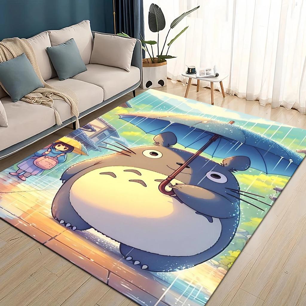 3D ковер с рисунком мультфильма Т-Тоторо, ковер для гостиной, детской спальни, декора у дивана, прихожей, нескользящий коврик для игр детей