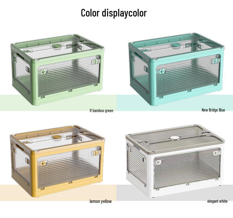 Foldable Transparent Storage Box for Books & Clothes - Extra Large
