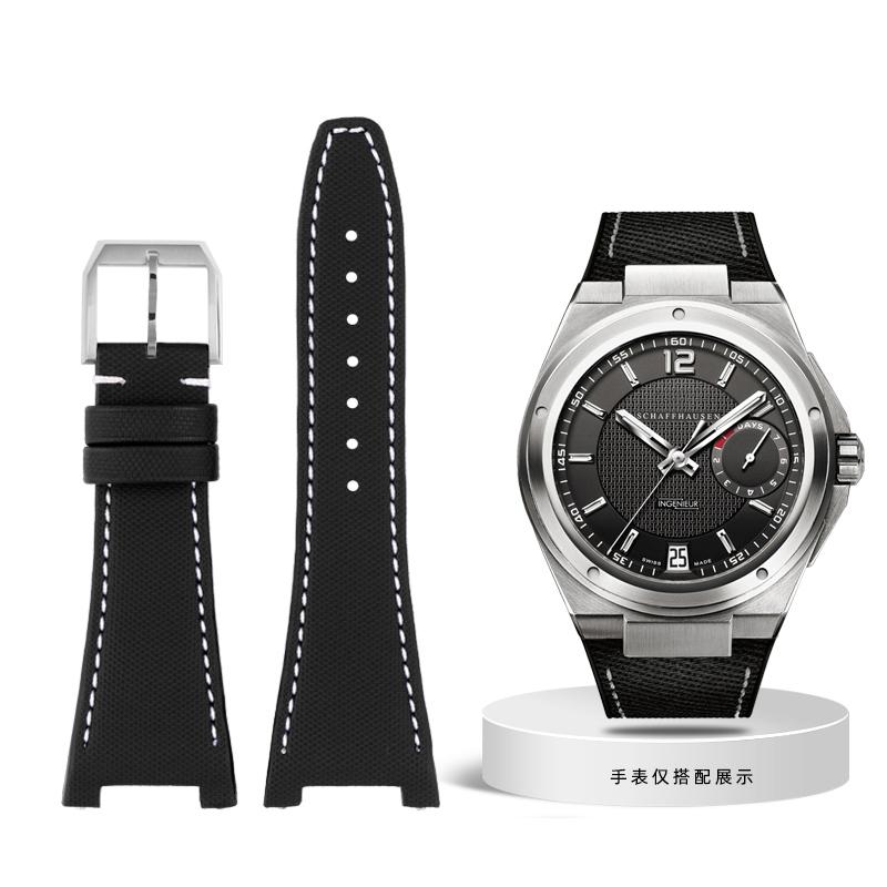 Нейлоновый кожаный ремешок для часов IWC Engineer, ремешок с вырезом, серия IW500501 IW378507 IW322703, черный спортивный холщовый ремешок для часов