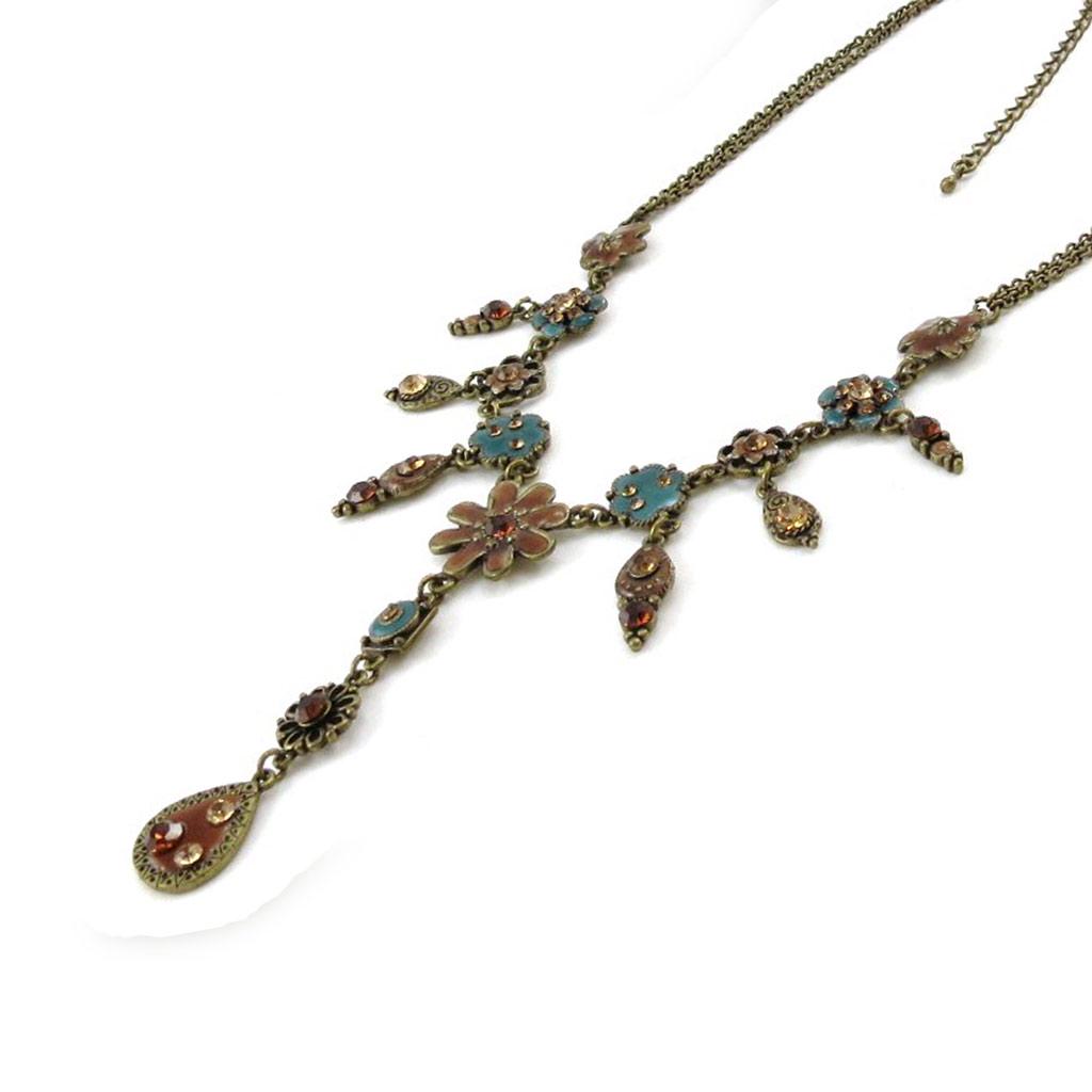 Les Trésors De Lily [E5721] — Дизайнерское колье «Fleurettes» коричневого цвета с бирюзой