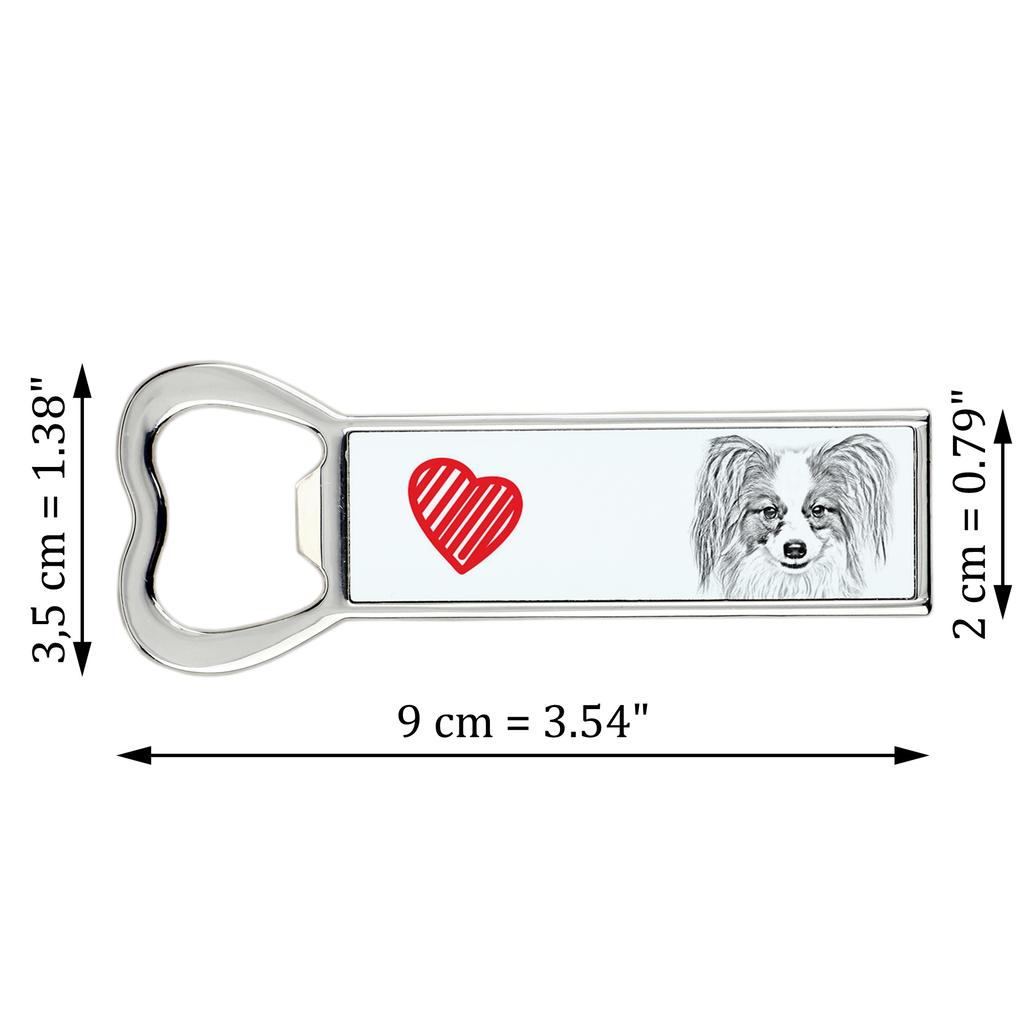 Papillon, Continental Toy Spaniel, Butterfly dog – Bottle opener with a dog, personalized fridge opener | Art-Dog