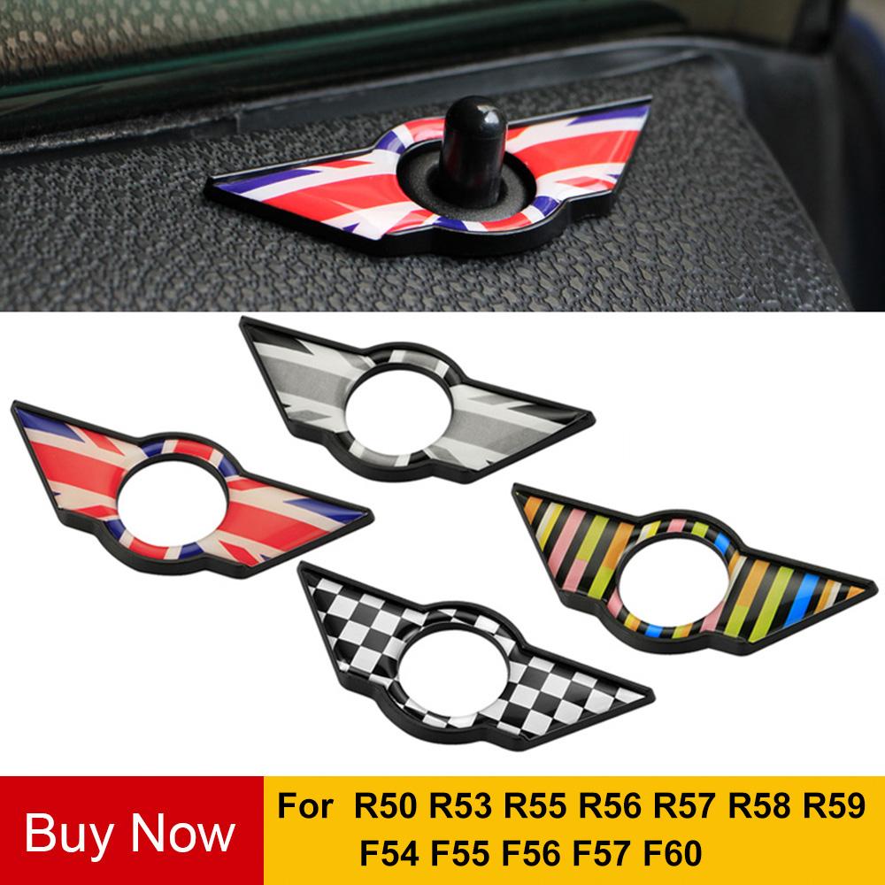 Car Interior Door Pin Lock Wing Emblem Badge Sticker For Mini Cooper Clubman S R50 R53 R55 R56 F54 F55 F56 F60 Countryman