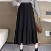High Waisted Knitted Midi Skirt for Women Autumn and Winter New Korean Version Casual A-line Skirt