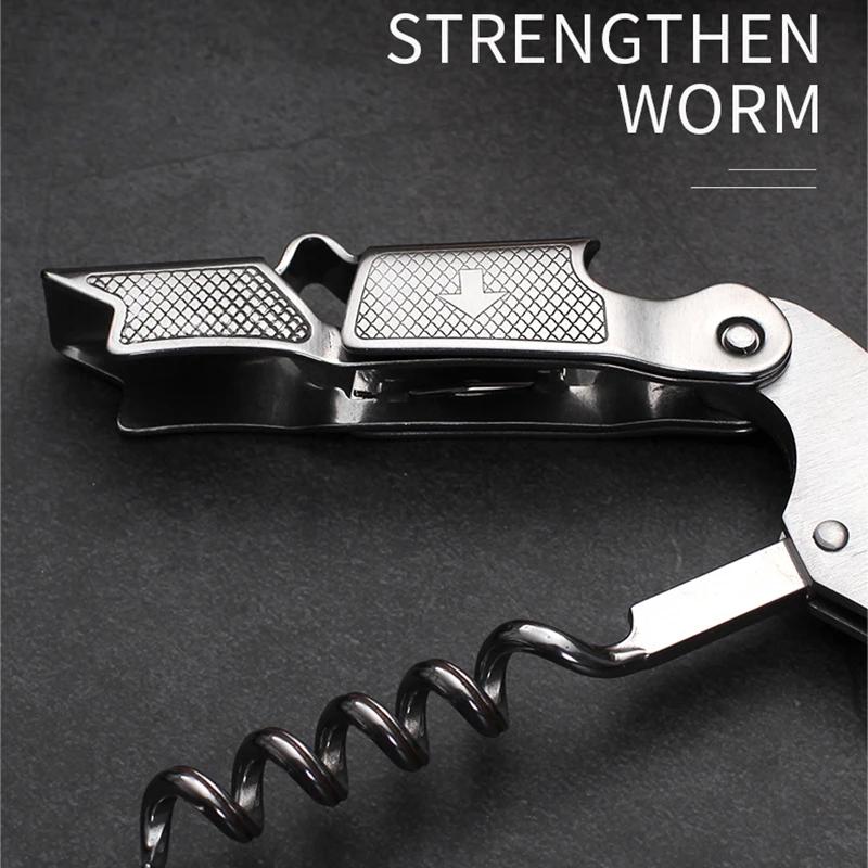 Professional Corkscrew Wine Key with Ergonomic Wood Grip Beer Bottle Opener Multifunction Beer Cap Bottle Opener Kitchen Tool