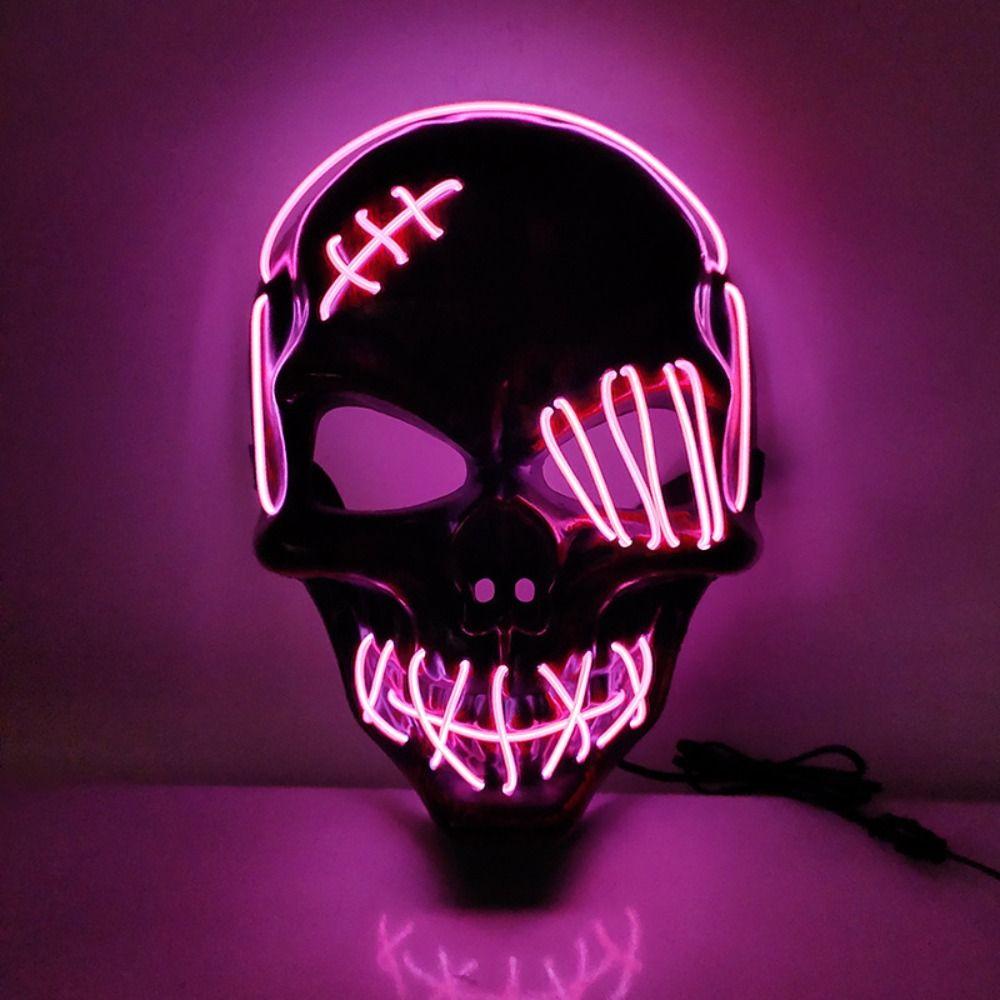 Headwear Skull Glowing Mask PP Costume Props Gothic Full Face Mask  Party Supplies