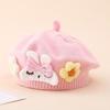 Flower Baby Beret Hat Soft Artist Painter Caps Cute Knitted Hat  Infant Girls