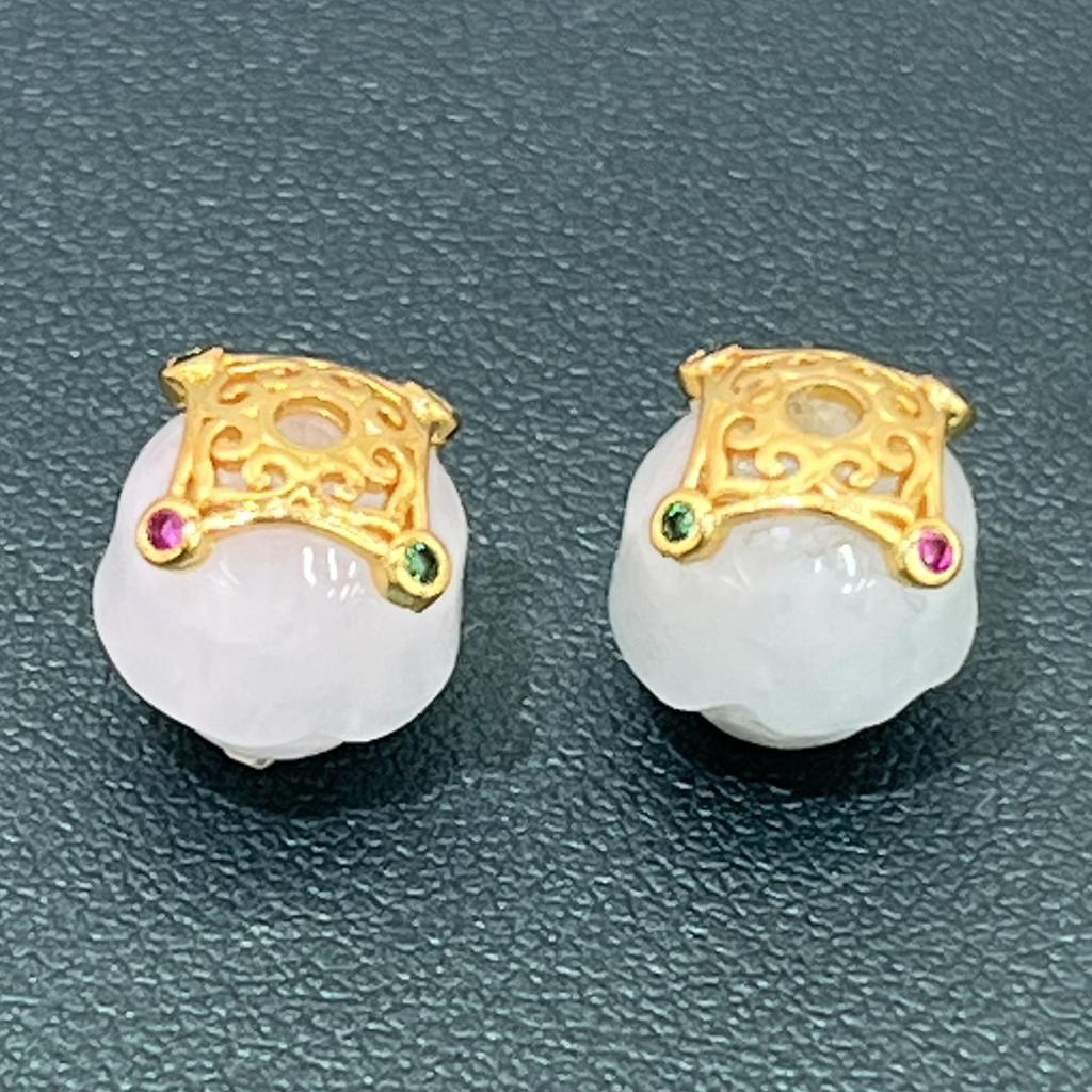 1 шт., Бусины из натурального камня с квадратными золотистыми акцентами, Бусины из белого жадеита, 1,1×1,1 см, для DIY аксессуаров для ожерелья, Изготовления ювелирных изделий, Уникальные рождественские подарки