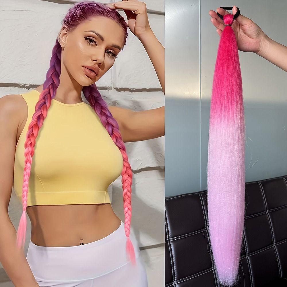 2Pcs DlY Hairstyles Cosplay Wigs For KPop Demon Hunters Head-dress Ponytail Wig Bubble Ponytail