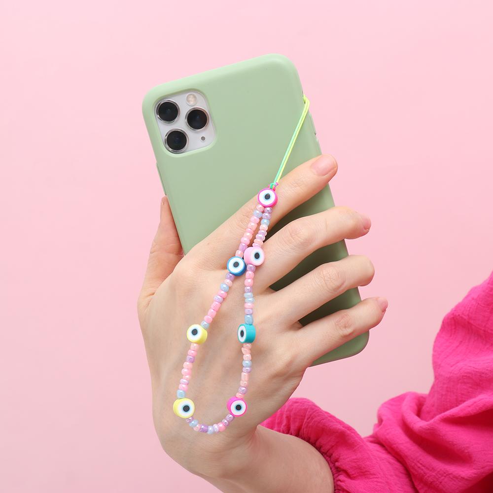 Pearl for Keys Pearl Rope Phone Case Hanging Cord Phone Lanyard Mobile Phone Chain Soft Clay