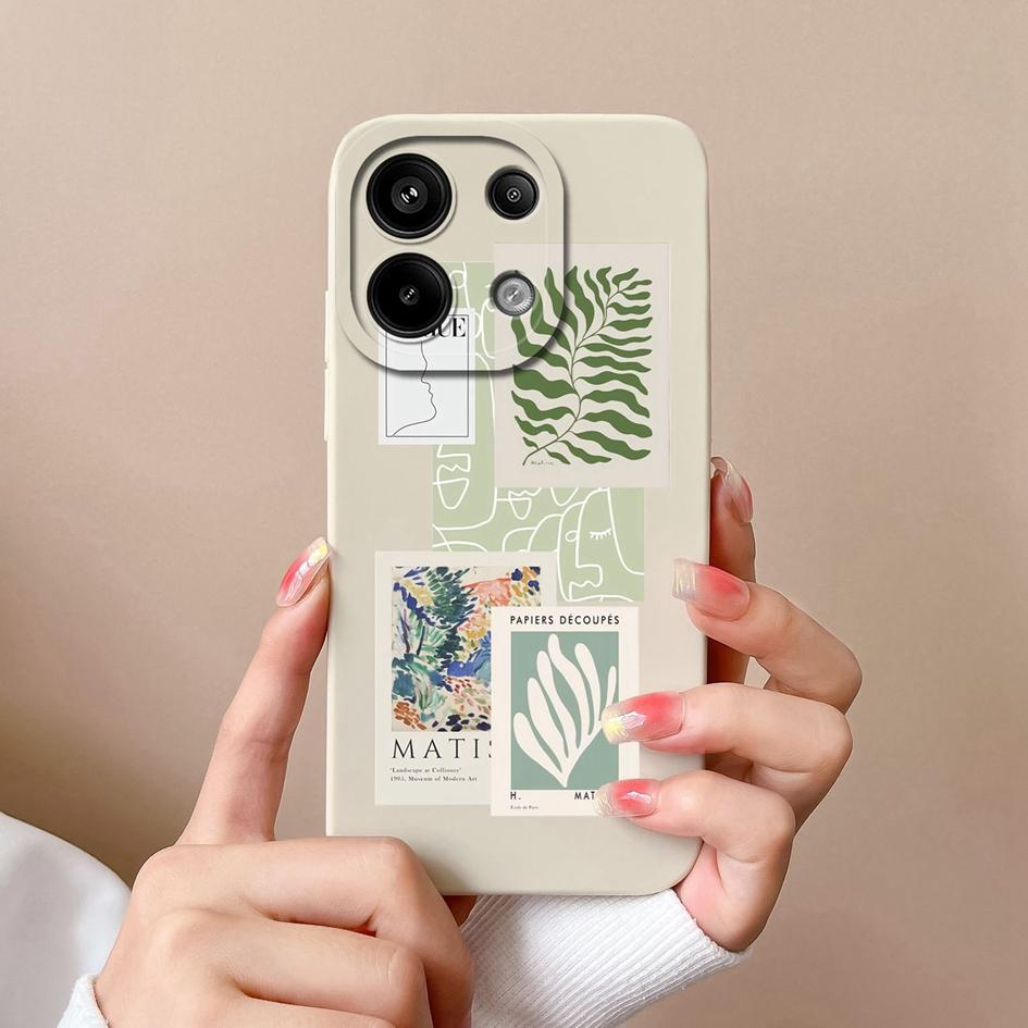 Чехлы для телефонов Xiaomi Redmi 13 A3 4G Note 13 Pro 13R Turbo 3 Корпус Силиконовый Мягкий Модный Этикетка Защитная Пленка Матовые Чехлы Для Телефонов Оболочка Для Redmi