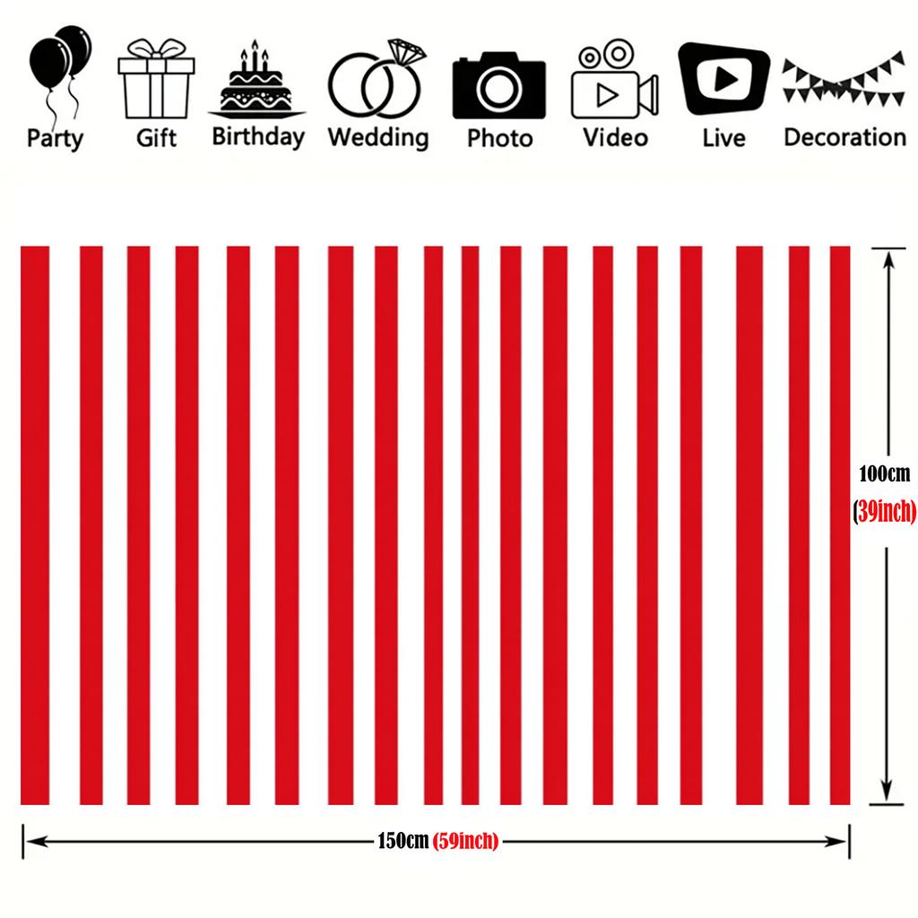 Red and white striped background suitable for birthdays circuses weddings Halloween