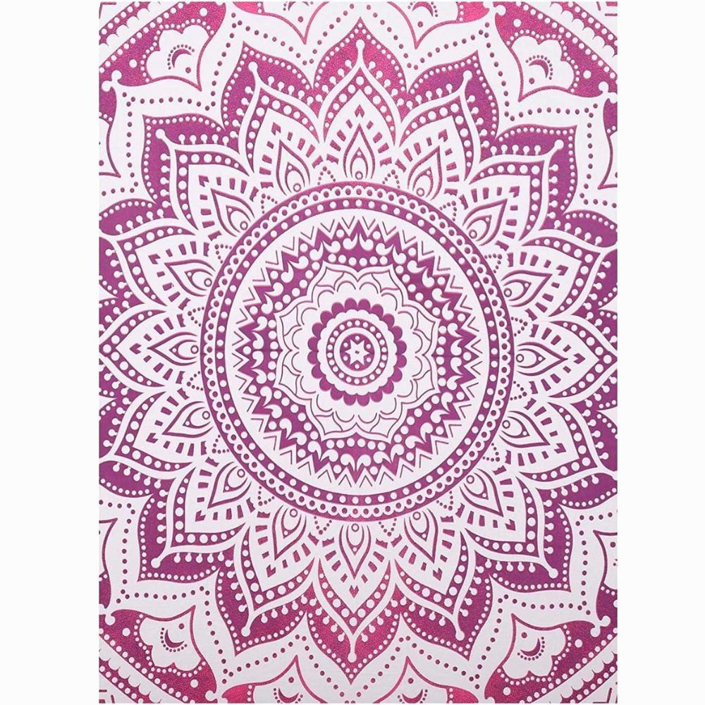 BLESS INTERNATIONAL Индийская традиционная мандала хиппи настенное украшение, хлопковый гобелен омбре покрывало в стиле бохо (Розовый/Белый)