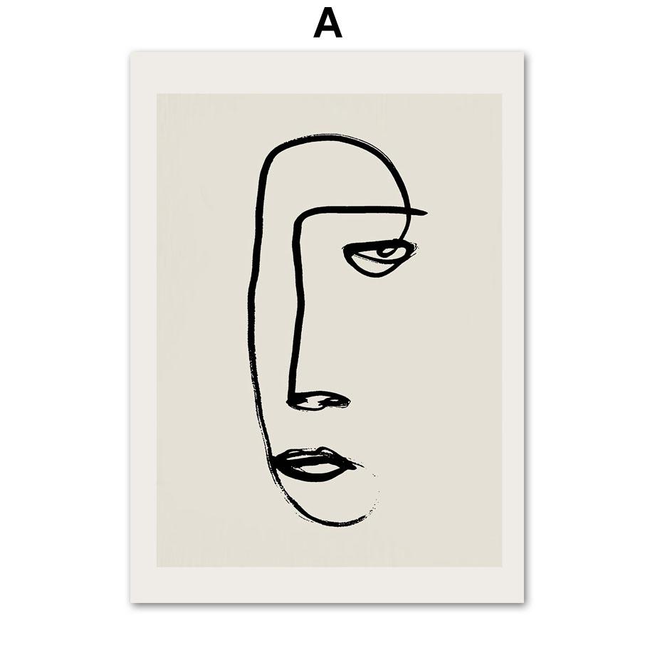 Абстрактная линия лица птица Пикассо обнаженная девушка настенная живопись на холсте плакаты на скандинавскую тему и принты настенные панно для декора гостиной