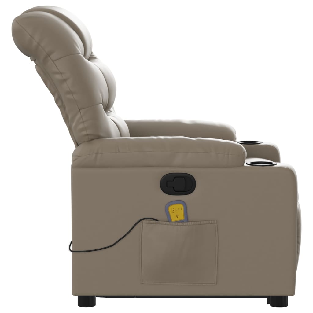 Massage Chair with Rising Function Cappuccino Brown Faux Leather
