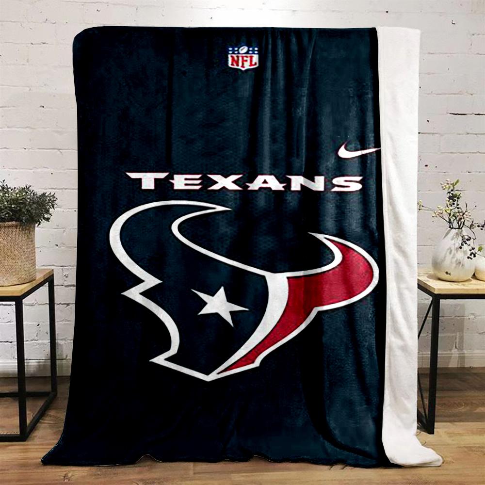 Houston Texans Logo Design Blanket Flannel blanket for bedroom, living room, sofa, and nap sofas.