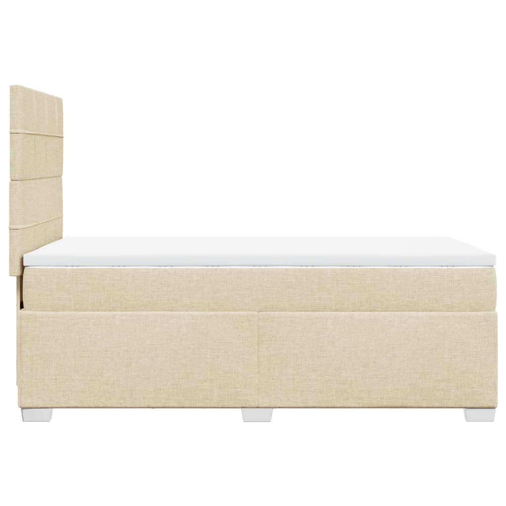 Box Spring Bed with Mattress Cream 90 x 190 cm Fabric