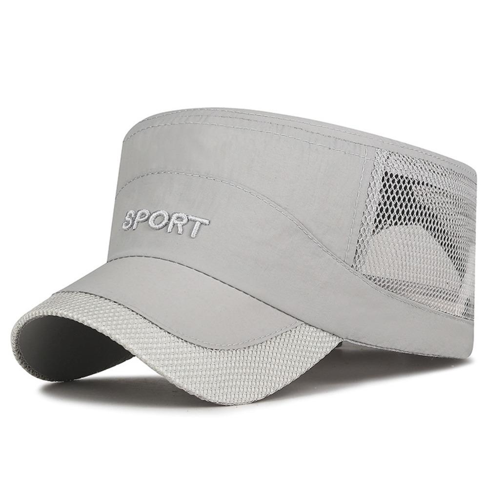 Adjustable Flat Top Cap Sun Protection Quick Drying Cap Retro Mesh Sun Hat  Sports Activities