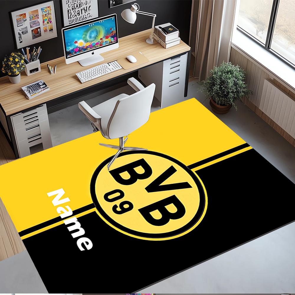 Custom Name BVB Printed Carpet,Rug for Office Chair Living Room Bedroom Kitchen Room Decor Gifts.