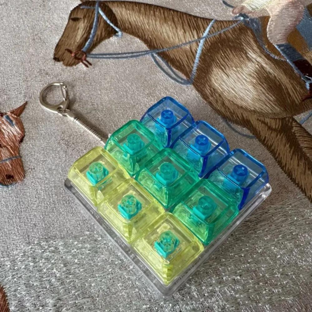 Новый брелок-фиджет Сделай сам Клавиатура Фиджет Брелок Кнопки Ключи Снятие Стресса Пальцы Колпачок для Клавиатуры 4/9 Кнопок Убивалка Времени Клик-Игрушка