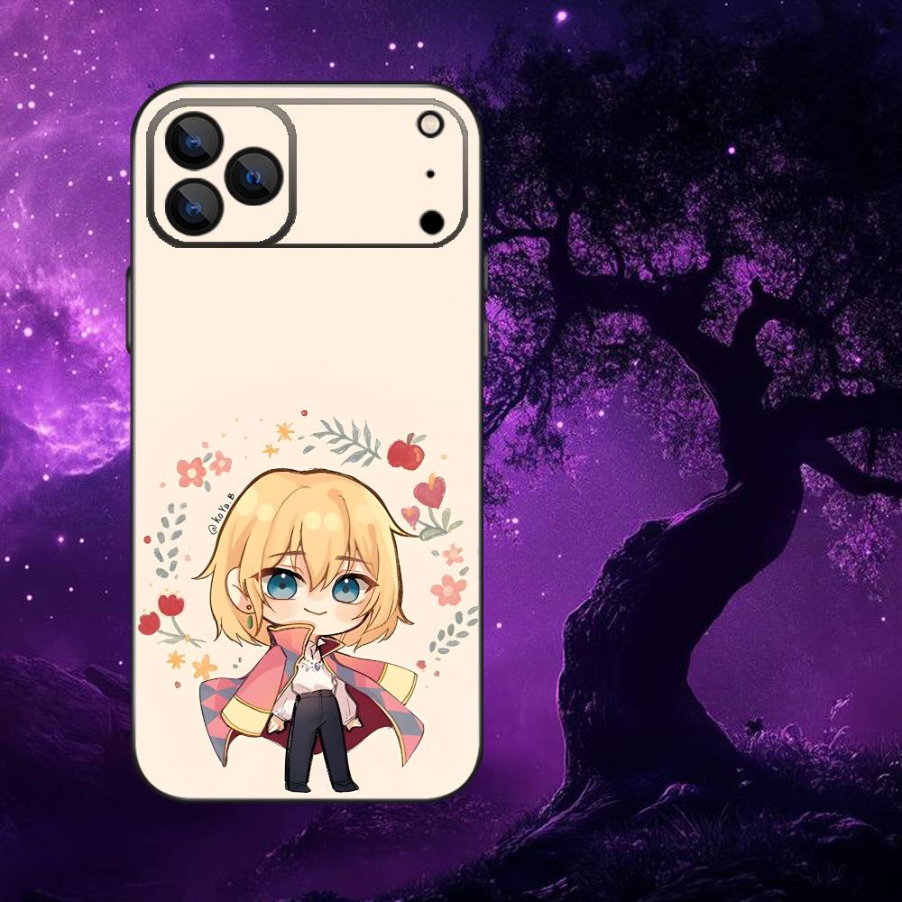 Чехол для телефона H-Howl Anime Sophie для iPhone 17,16,15,14,13,12,Pro,Max,Plus,E,SE4,Air,Mini Черный Мягкий