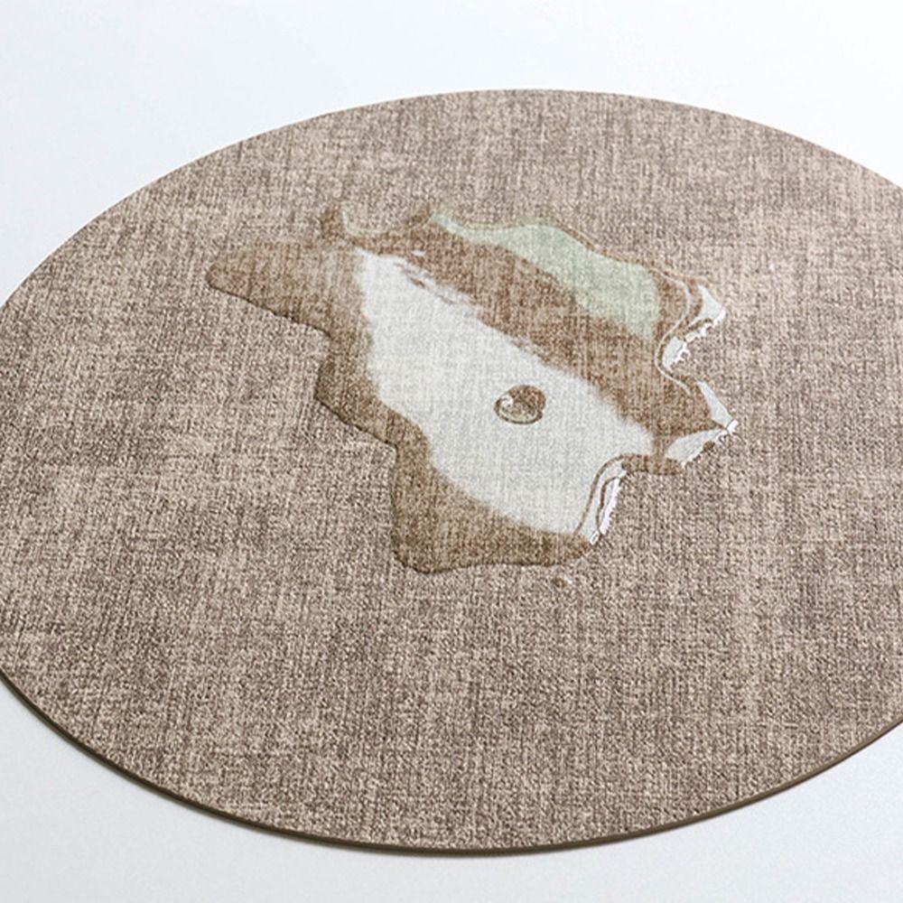 Oil-proof PVC Table Mat 33cm Large Round Placemat Non-Slip Washable Cup Mat Hotel