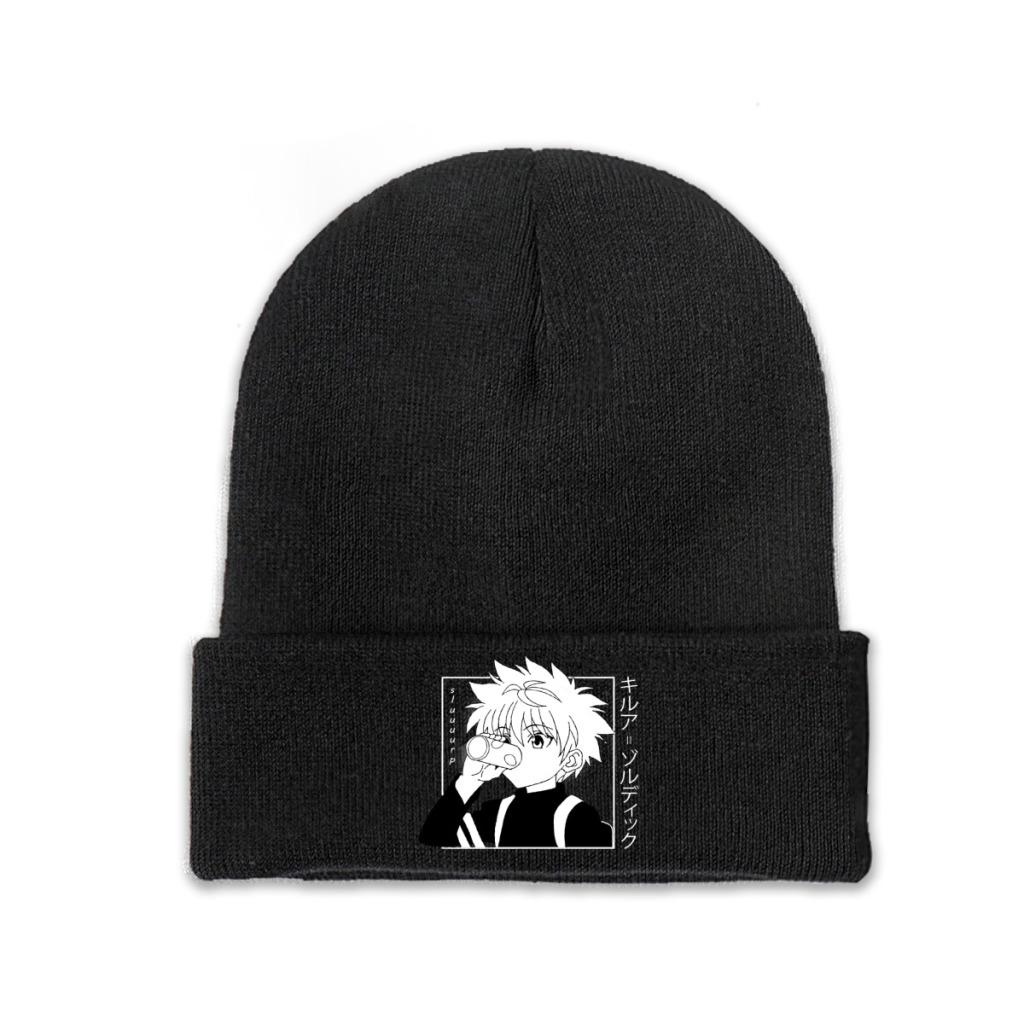 Kawaii Hunter X Hunter Killua Zoldyck Knitted Hat for Women Unisex Skullies Beanies Winter Hats HXH Anime Manga Casual Cap
