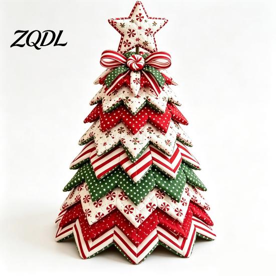 Festive Party Supplies DIY Quilted Christmas Tree Kit, Handmade Fabric Tabletop Decoration, Decorative Wall Accents Holiday Craft Project for