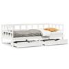 Daybed with Drawers White 90x200 cm Pine Wood
