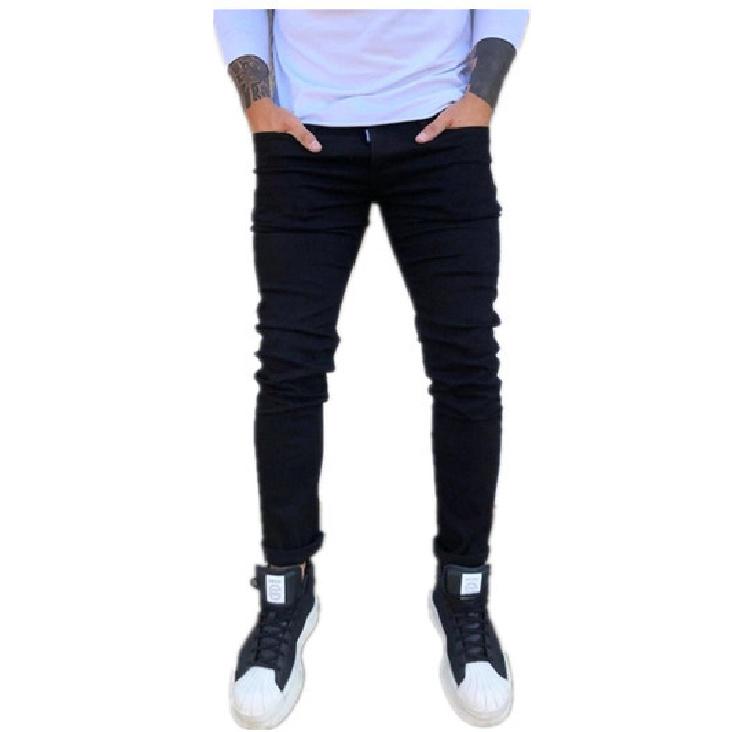 Осенние новые мужские джинсы Slim Fit Small Feet Casual Black Men's Jeans