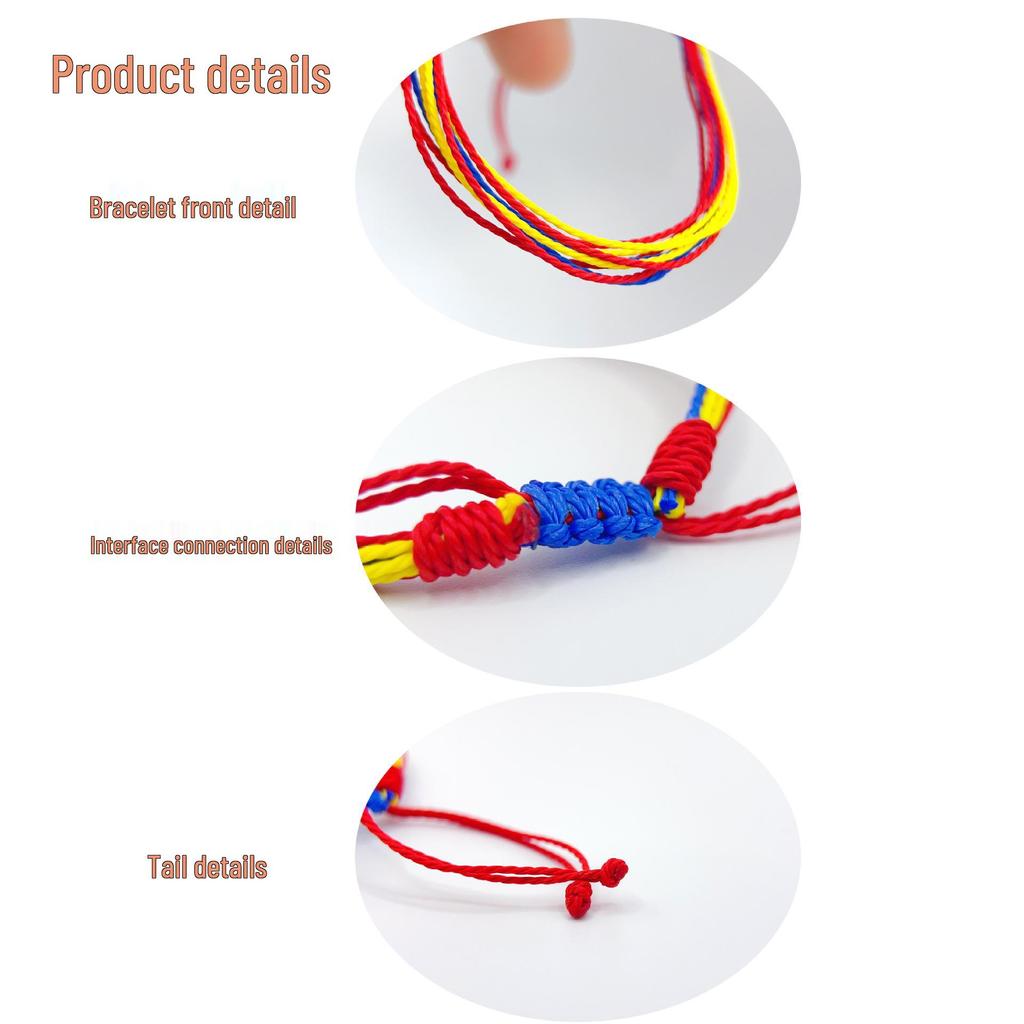 Разноцветный браслет дружбы из тайваньской вощеной нити